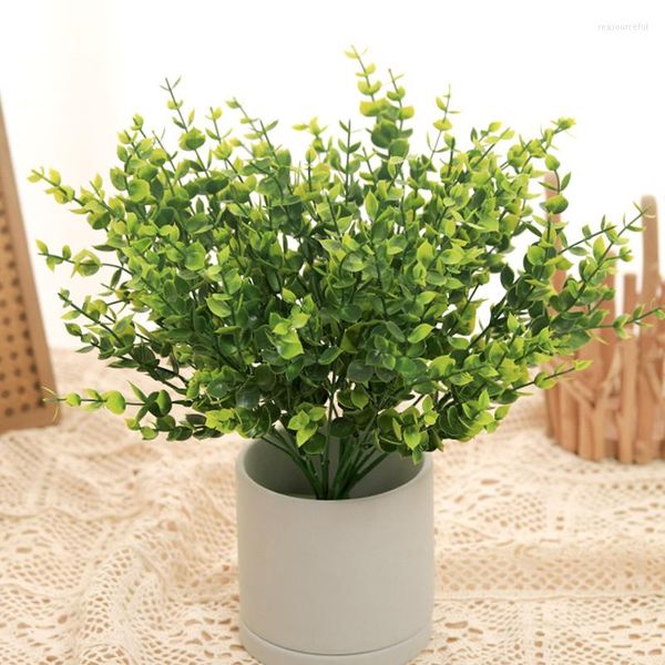 Fleurs décoratives sablage artificiel Eucalyptus eau herbe plastique fausse plante maison mariage jardin balcon extérieur pour bonsaï bricolage