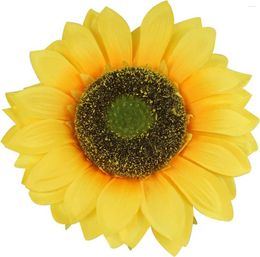 Decoratieve bloemen Kunstmatige zijde 10 "Big Sunflower Flower Head voor DIY Wedding Home Party Decoratie Haarclip krans (2)