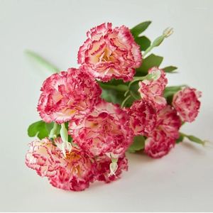 Decoratieve bloemen kunstmatige zijden bloem carnations boeket home tuin decor bruids bruidshuwelijk voor moederdag cadeaubtafel decoratie