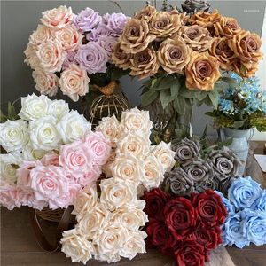 Fleurs décoratives Fleur de soie artificielle pour mariage rétro rose rose poussiére rose blush nude léger café arrangement floral décoration automne