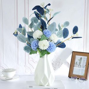 Fleurs décoratives boule de fleurs en soie artificielle chrysanthème faux mariage Bouquet nordique Scrapbook salon décor à la maison Arrangement