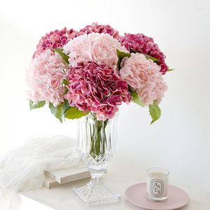 Decoratieve bloemen kunstzijde hortensia bruidboeket Real Touch hydraterende nep voor thuis bruiloftsarrangement