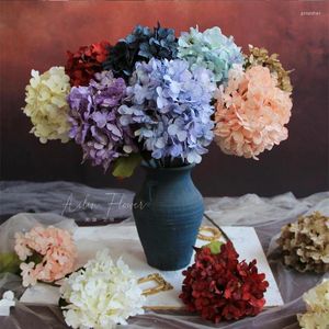 Vase d'hortensia artificiel en soie, fleurs décoratives, pour la maison, décor de mariage, Bouquet de mariée de noël, ensemble mural