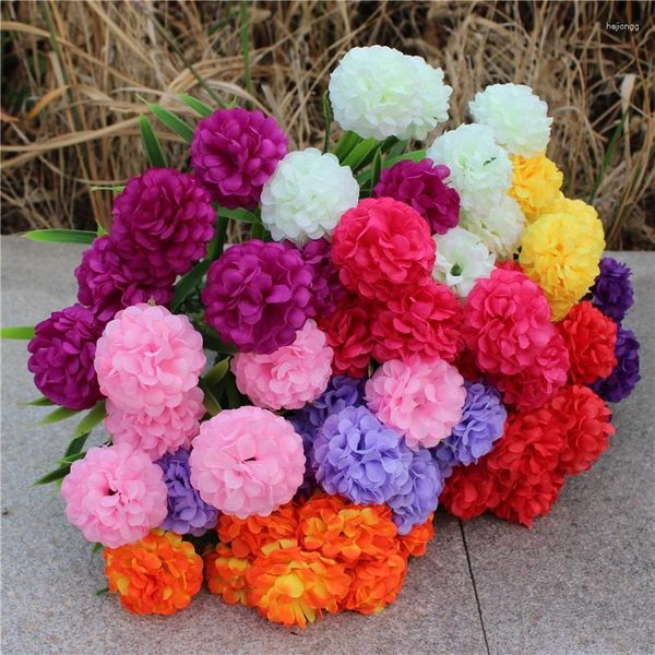 Flores decorativas Seda artificial Hortensia Ramo Novia Flor Boda Decoración del hogar Accesorios para jarrón Plantas Arreglo 2023