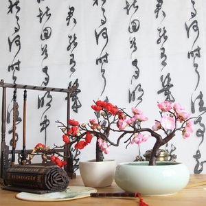 Decoratieve bloemen kunstmatige zijden japan pruimen kersen bloesems nep flores sakura boom takken trouwhuiskamer decoratie