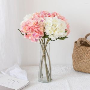 Fleurs décoratives soie artificielle hortensia rose mariage guirlande de noël matériel décorations Vases pour la maison jardin extérieur fausses plantes