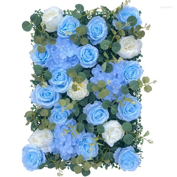 Panneaux de roses artificielles en soie, fleurs décoratives, panneau mural pour fête, mariage, décoration de réception-cadeau pour bébé, plantes florales