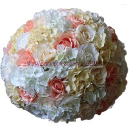 Fleurs décoratives de la soie artificielle rose du mariage de décoration de décoration pièce maîtresse 2/3 balle de fleur ronde 50 cm mixcolor tongfeng