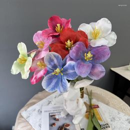 Decoratieve Bloemen Kunstzijde Tulp Takken 3D Afdrukken Simulatie Groene Plant Nep Bloem Puple Tulpen Slaapkamer Decoratie Bloemen