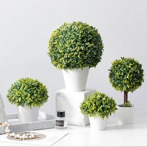 Fleurs décoratives Artificielle Simulé Arbre Mini Bonsaï Pot Faux Fleur En Pot Ornement Décor Plante Pour La Maison De Mariage Décoration