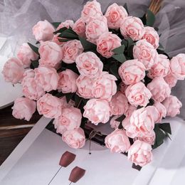 Fleurs décoratives Simulation artificielle Phyllis Rose 6 Head Branch Bouquet Bouquet Mariage Home Table Decoration Pographie