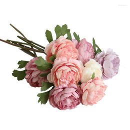Decoratieve bloemen kunstmatige enkele kop kleine thee rose nacht huisdecoratie bruiloft hand boeket muur nep rozenbloem