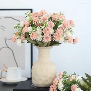 Decoratieve bloemen Kunstmatige kleine lila hydrangea anjers Bruiloft schietpartijen Holiday Arrangement Silk Flower Home El Decoratie