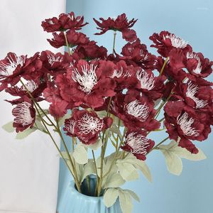 Fleurs décoratives Artificielle Pivoine De Neige Arrangement De Mariage Pography Props Fleur De Soie Décoration De La Maison Ornements Faux