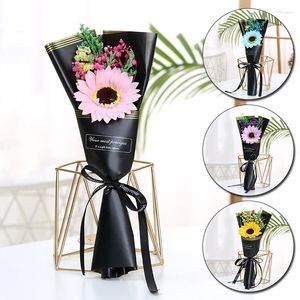 Decoratieve bloemen kunstmatige zeep lerarendag moeders mini bouquet klein geschenk sterrenhemel gedroogde bloem bruiloft decor nep roos