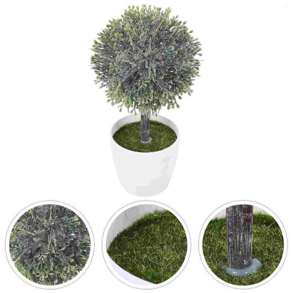 Fleurs décoratives plante en pot sphérique artificielle décor Vintage Faux bureau vert simulé bonsaï en plastique Faux plantes de simulation de bureau