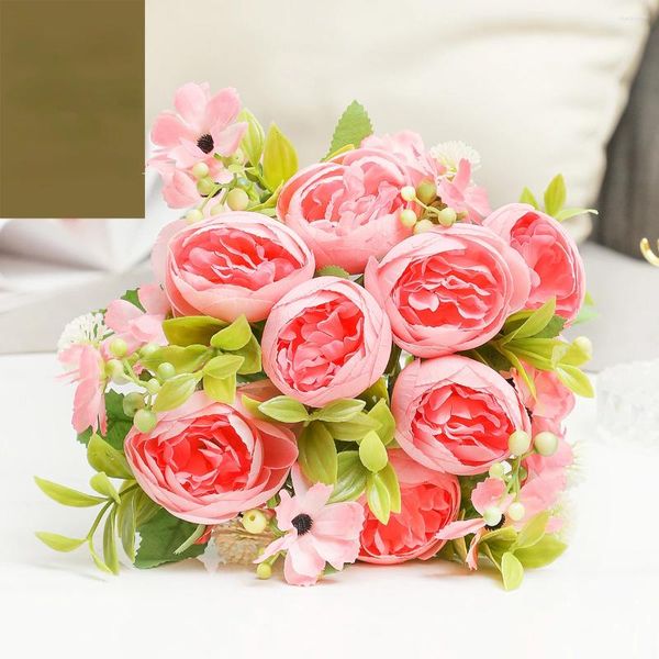 Fleurs décoratives artificielles printemps Chogori pivoine Bouquet fleur mariage maison pographie Rose