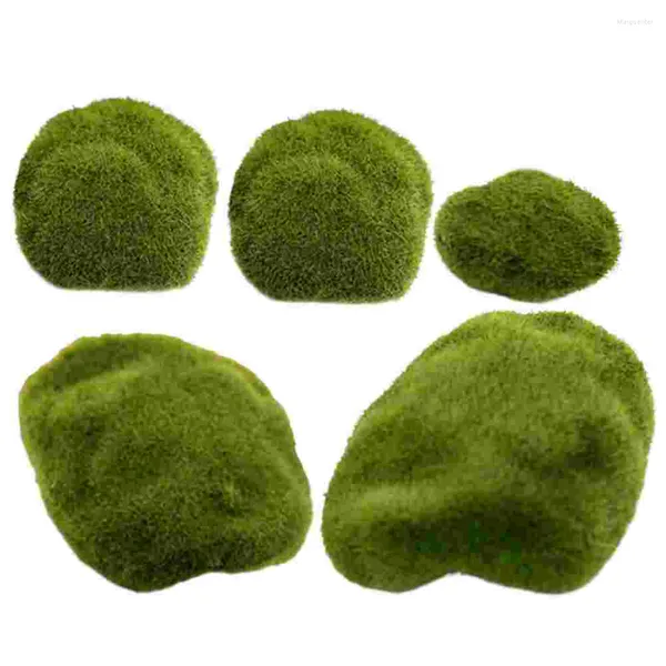 Fleurs décoratives Ornement en pierre artificielle Micro Moss Stones Imité Garden Layout Prop Mossy Decor