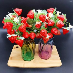 Fleurs décoratives fraises artificielles fruits décor séché faux Bouquet pour mariage maison fête bureau décoration