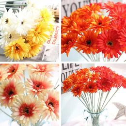 Fleurs décoratives tournesol artificiel, marguerites en soie réalistes, Arrangement pour la maison, fête de mariage