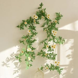 Fleurs décoratives Artificiel Sunflower Garland Daisy Rattan Wall Wedding Party El Home Office Christmas Salon Automne Décoration
