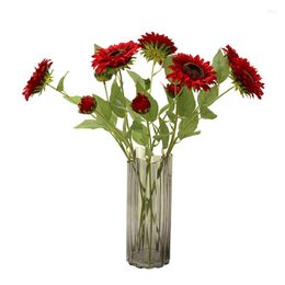Fleurs décoratives Tournesol Artificiel Décorations De Table À La Maison Pour La Fête D'anniversaire De Mariage En Plein Air Longue Tige
