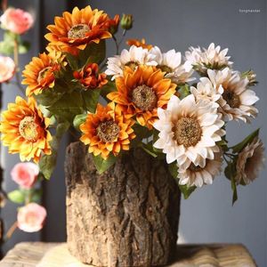 Decoratieve bloemen kunstmatige zonnebloem rustieke schilderstijl realistische zijde voor trouwfeestje boeket tafel centerpieces tuindecoratie