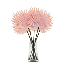 Decoratieve bloemen kunstmatige tropische palmbladeren roze koffie pu zonnebloem fan nep bloem bruiloft verjaardagsfeestje thuis tafel decor plant