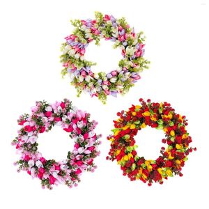 Fleurs décoratives couronne de tulipes artificielles fête des mères pour mariage des enseignants