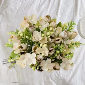 Decoratieve bloemen kunstmatige tulpbloem mooie groene bladeren vervagen nooit bruiloftsboeket el decoratie