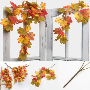 Fleurs décoratives vigne artificielle suspendue rotin de grâces décoration d'automne laisse la guirlande fausse filet de feuille décoration intérieure