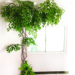 Decoratieve bloemen kunstmatige wijnstok klimop planten muur simulatie boom tak nepbomen kronkelende banyan woonkamer gezinskantoor bruiloft