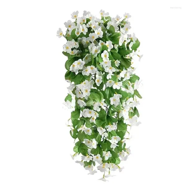 Flores decorativas Vine artificial UV Resistente a los falsos Flor Flor de plantas falsas Realistas Decoraciones de pared al aire libre Garland