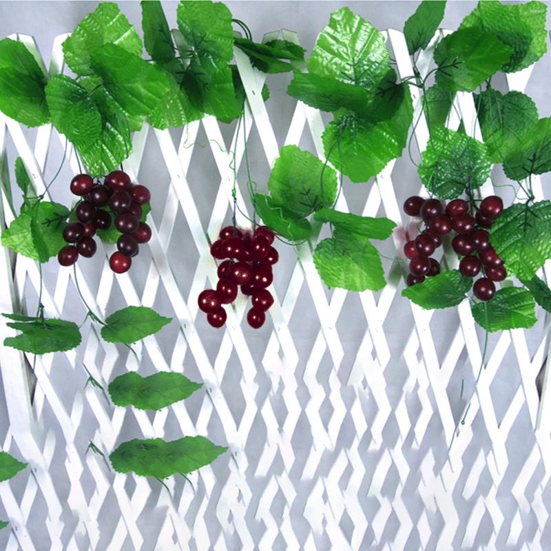 Fiori decorativi Viti artificiali Uva Simulazione plastica Frutti con uva Viti da frutto