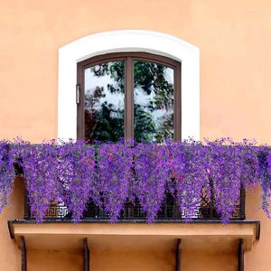 Fleurs décoratives vignes artificielles simulation wisteria vigne rattans plants mur suspendu crainer faux extérieur décorations