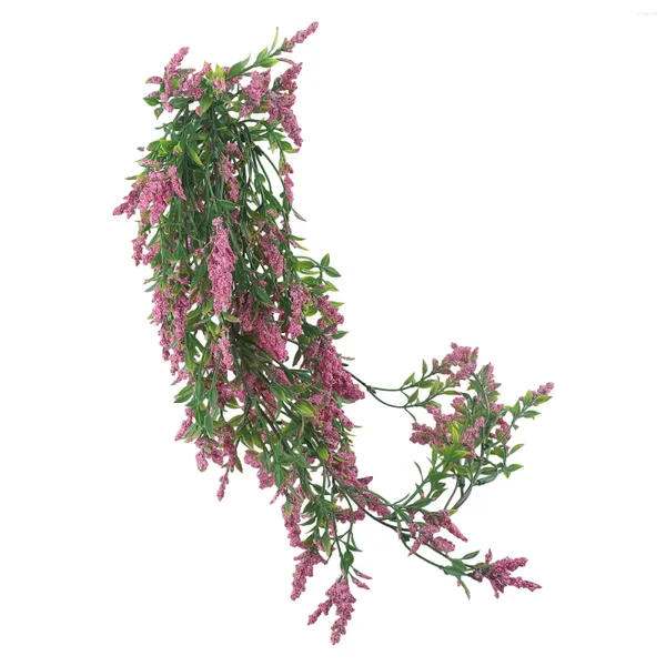 Fleurs décoratives Violet artificielle Vin Vine rotin suspendu plante murale Garland
