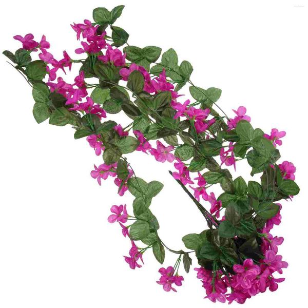 Fleurs décoratives Violet artificiel Ivy Vines de simulation suspendus Garland Wall String pour le mariage de mariage Décoration de jardin