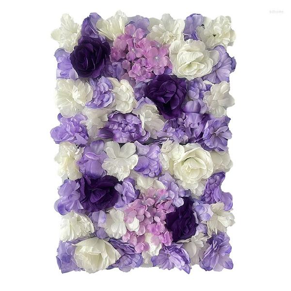 Flores decorativas Panel de flores de pared artificial para la fiesta de cumpleaños Decoración de la boda Decoración Baby Shower Props de Navidad