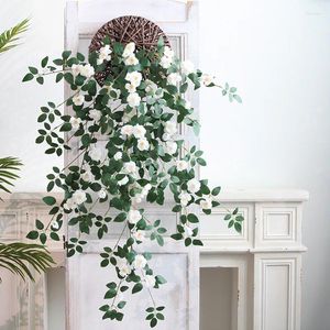 Fleurs décoratives, plantes murales artificielles suspendues, 100 Cm/39.3 pouces, feuilles de roses, décoration de Festival de mariage, salle intérieure