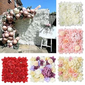 Fleurs décoratives panneau mural artificiel fleur 3D fausses roses pour fond de mariage hortensia de mariée décoration extérieure de la maison
