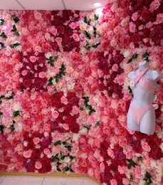 Flores decorativas artificiales para pared romántica, 40x60cm, bricolaje, decoración de Navidad, boda, telón de fondo, fiesta de cumpleaños, tienda, paneles de decoración