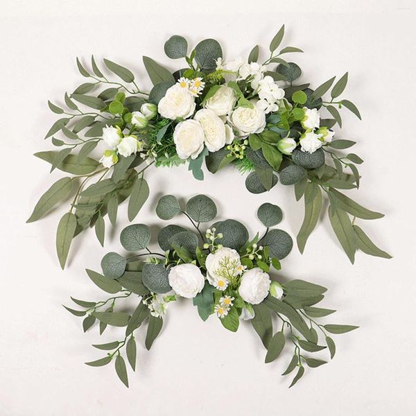 Fleurs décoratives Kit d'arc de mariage artificiel Décoration florale Pendentif en plastique Cérémonie Fond Anniversaire Ensemble de deux pièces Bienvenue