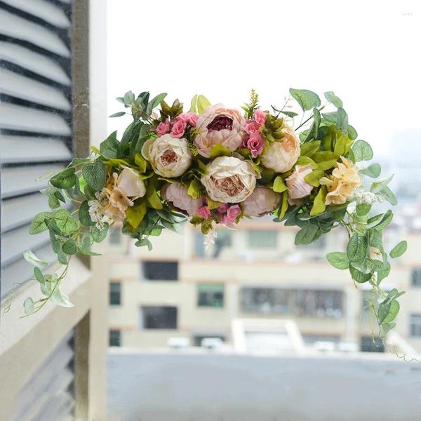 Fleurs décoratives artificielles pour arc de mariage, Simulation de couronne de fleurs, pour porte, cheveux, tenture murale en soie