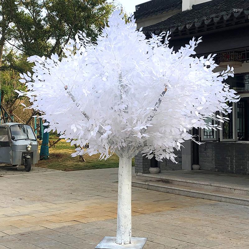 Декоративные цветы искусственное белое баньян -пейзажное дерево домашнее гостиная бонсай орнамент открытый садовый витрин.