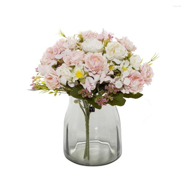 Fleurs décoratives Artificielles En Gros Décorations De Noël Vases Pour La Maison De Mariage Plantes Soie Pivoine DIY Pot De Fleurs Ornementales