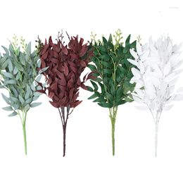 Decoratieve bloemen kunstmatige wilg bouquet nepbladeren voor huis kerstbruiling decoratie jungle feest wijnstok faux gebladerte planten krans