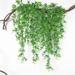 Fleurs décoratives Artificielle Willow Vine Simulation Feuille Verte DIY Décoration Rotin Classique Feuilles Maison Faux Feuillage Plantes En Plastique