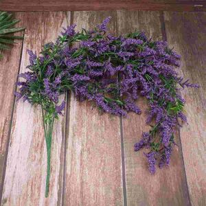 Fleurs décoratives Wisteria Garland Lavender Vines String Sanging Vine Fleur pour mariage violet