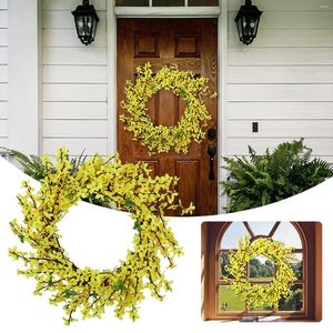 Decoratieve Bloemen Kunstmatige Houten Krans 18 Inch Houten Bladeren Gouden Eucalputs Klein Met Witte Pompoen Voor Voordeur Hangende Muur Herfst