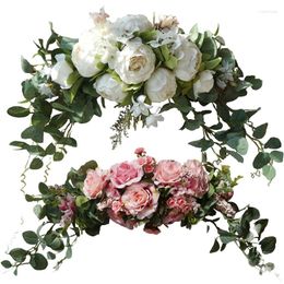 Guirlande de fleurs décoratives artificielles, guirlande de seuil de porte, décoration de fête de mariage, pendentif de noël, décoration murale pour la maison, salon